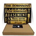Proudly Serving Whatever - Basement Bar Decorating Idea - Personalized Custom Classic Metal Signs