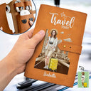 Gift For Yourself,Gift For Women,Gift For Wife,Travel,Summer,Gift For Husband,Gift For Boyfriend,Gift For Men,Custom Photo,Funny,Gift For Girlfriend,Non-Eng,Photo - Watercolor (remove BG),Vector - Custom Photo Realistic Watercolor Art Cruise Vibes - Personalized Leather Cable Bag