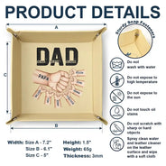 Gift For Father,Dad - Children,Happy,Non-Eng,Proud - Dad The Man The Myth The Legend - Personalized Leather Valet Tray
