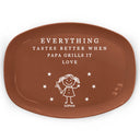 Gift For Father,Gift For Grandpa,Grilling,Non-Eng,Icon,Humorous - Everything Tastes Better When Grandpa Daddy Grills It - Personalized Plate