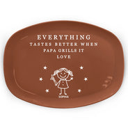 Gift For Father,Gift For Grandpa,Grilling,Non-Eng,Icon,Humorous - Everything Tastes Better When Grandpa Daddy Grills It - Personalized Plate