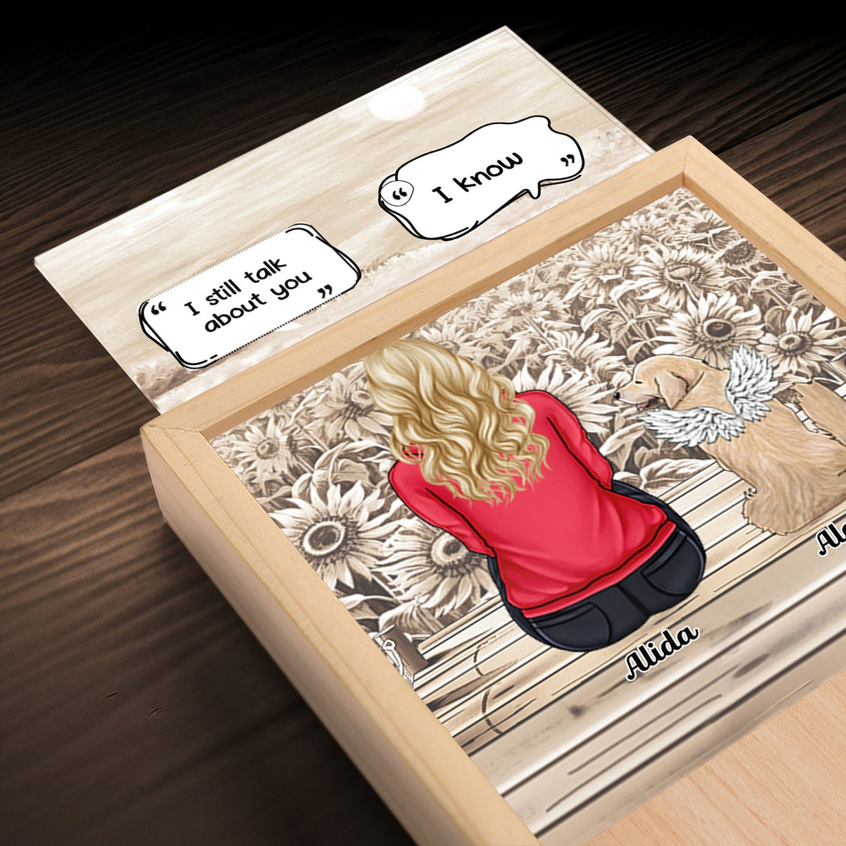 I Miss You - Memorial Gift For Pet Lovers, Dog Mom, Dog Dad, Cat Mom, Cat Dad - Personalized Picture Frame Light Box