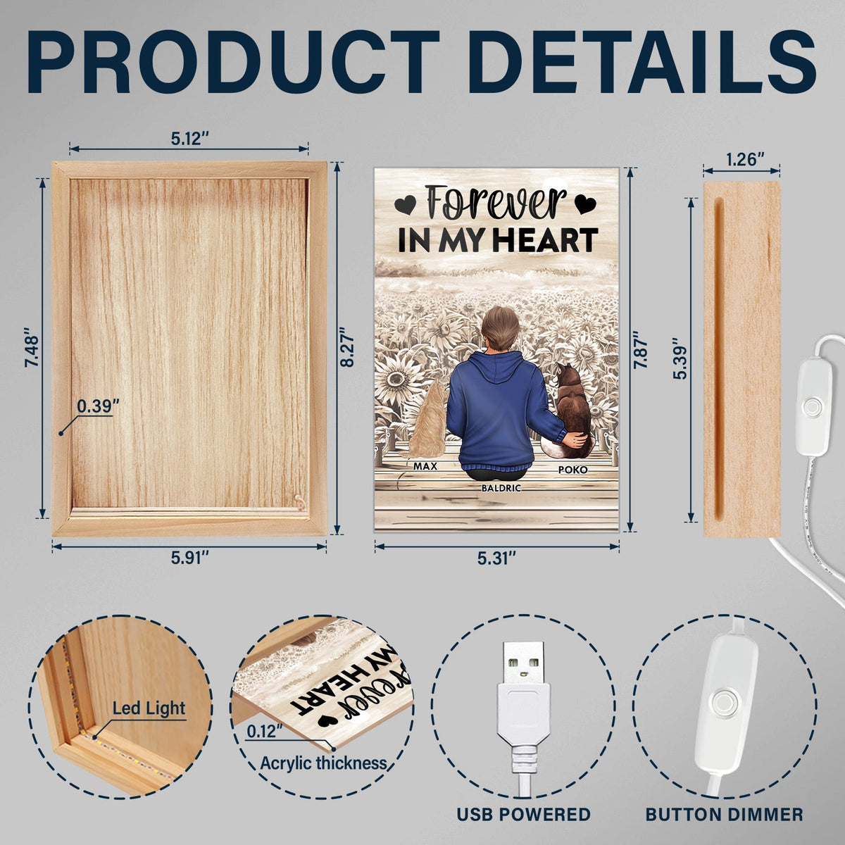 A Bond That Can't Be Broken - Gift For Dog Lovers, Dog Mom, Dog Dad - Personalized Picture Frame Light Box