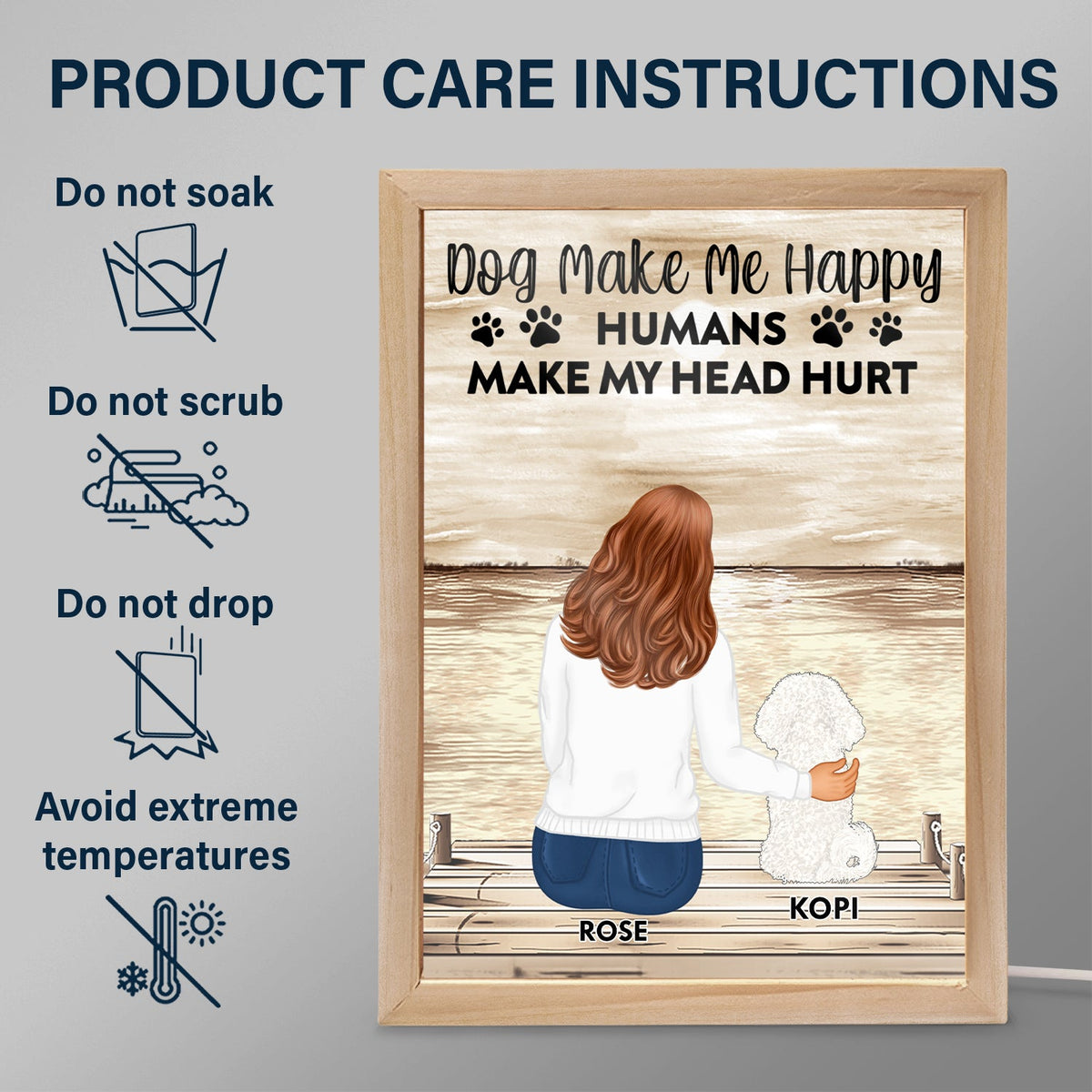 A Bond That Can't Be Broken - Gift For Dog Lovers, Dog Mom, Dog Dad - Personalized Picture Frame Light Box