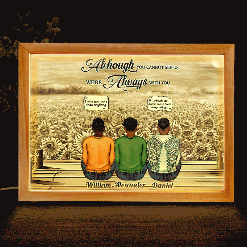 Always On Our Minds Forever In Our Hearts - Memorial Gift For Family, Siblings - Personalized Picture Frame Light Box