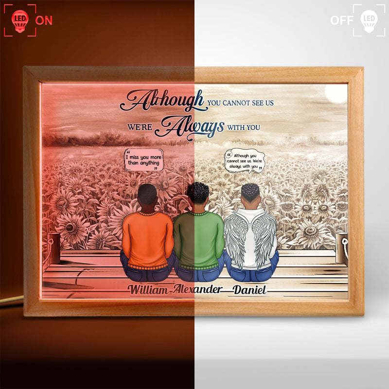 Always On Our Minds Forever In Our Hearts - Memorial Gift For Family, Siblings - Personalized Picture Frame Light Box