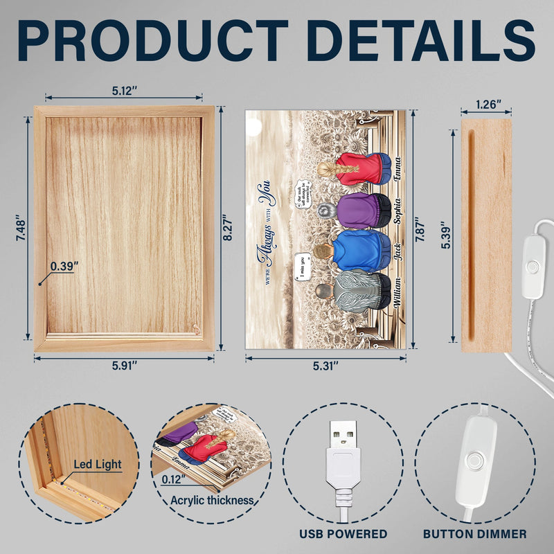 Always On Our Minds Forever In Our Hearts - Memorial Gift For Family, Siblings - Personalized Picture Frame Light Box