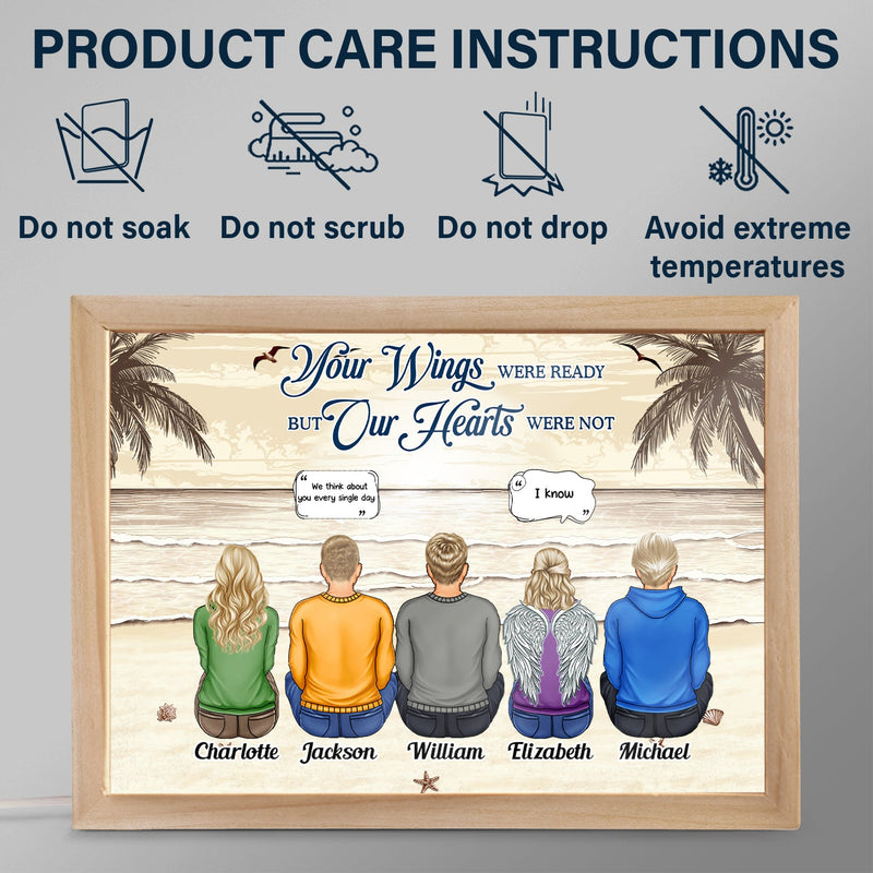 Always On Our Minds Forever In Our Hearts - Memorial Gift For Family, Siblings - Personalized Picture Frame Light Box