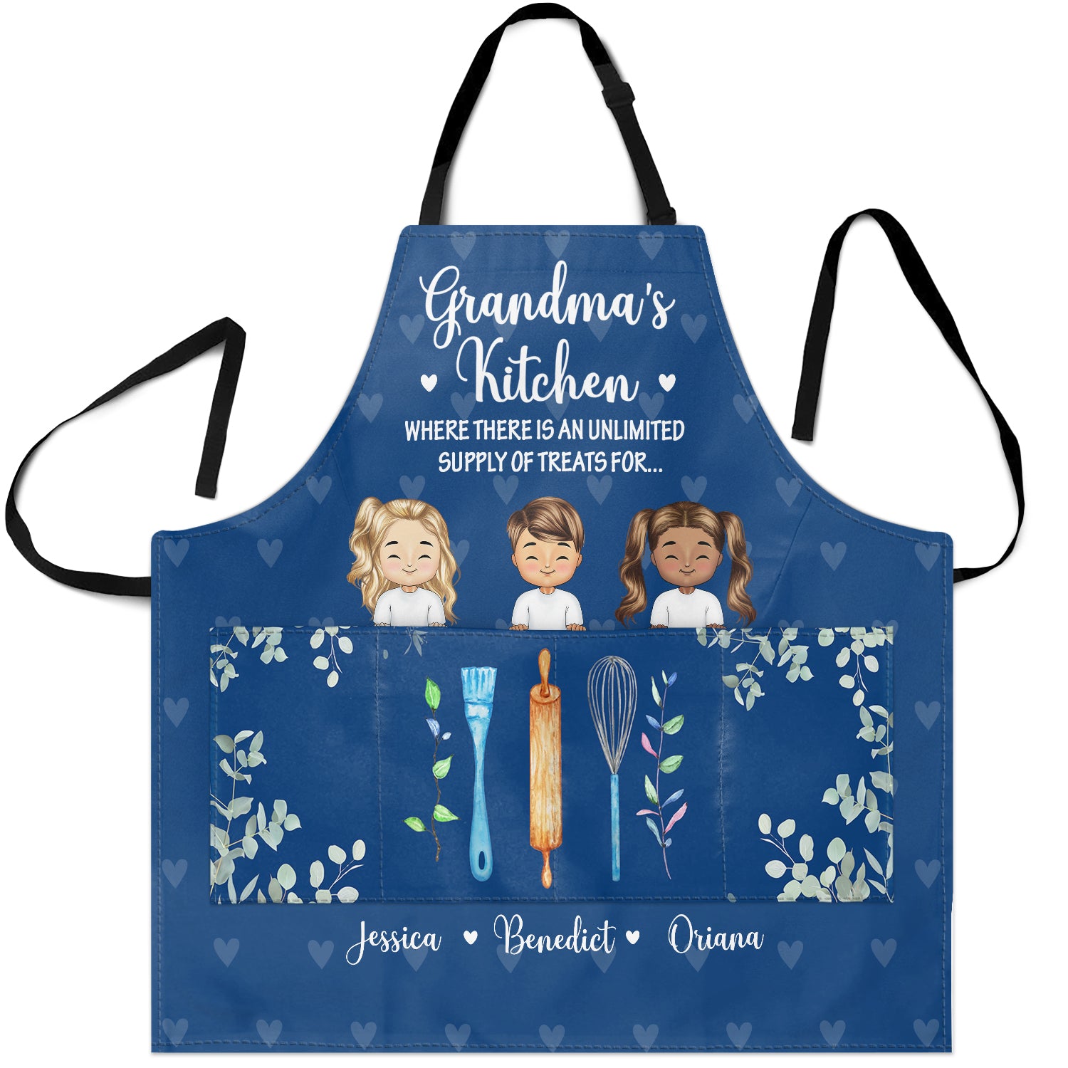 Grandma's Kitchen Where Is The Unlimited Supply Treats For - Gift For Grandma - Personalized Apron