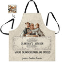 Custom Photo Grandma's Kitchen Where Grandchildren Are Spoiled - Gift For Mom, Grandma - Personalized Apron