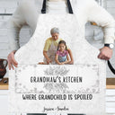 Custom Photo Grandma's Kitchen Where Grandchildren Are Spoiled - Gift For Mom, Grandma - Personalized Apron