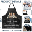 Custom Photo Grandma's Kitchen Where Grandchildren Are Spoiled - Gift For Mom, Grandma - Personalized Apron