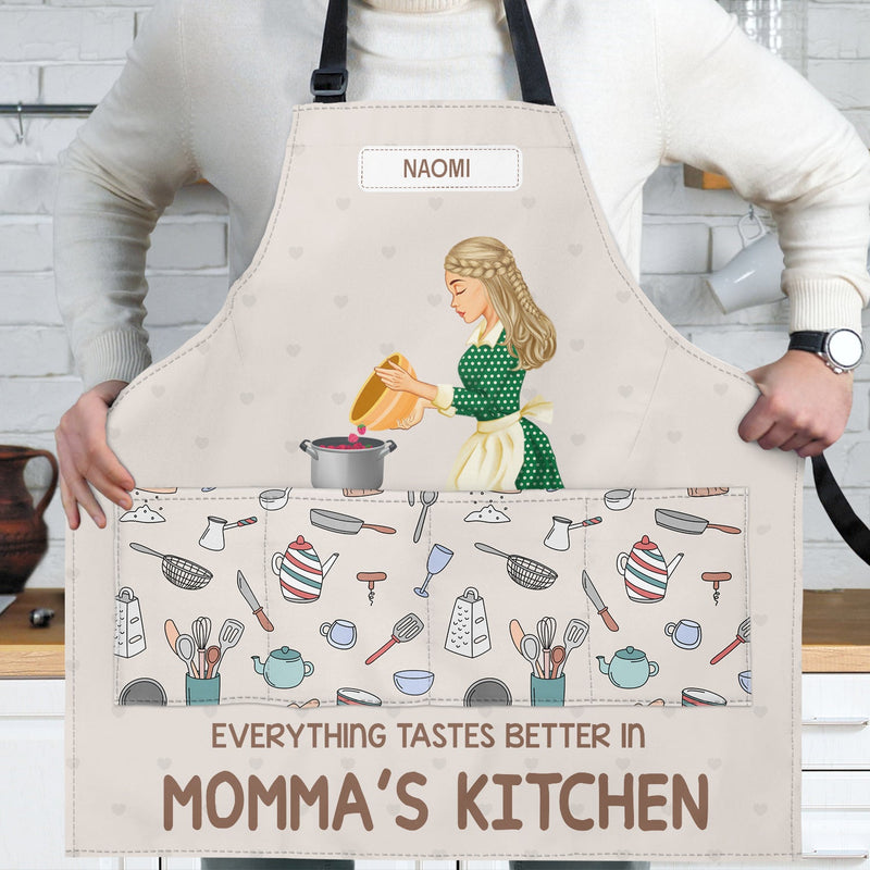 Everything Tastes Better In Mom's Kitchen - Gift For Mom, Mama - Personalized Apron