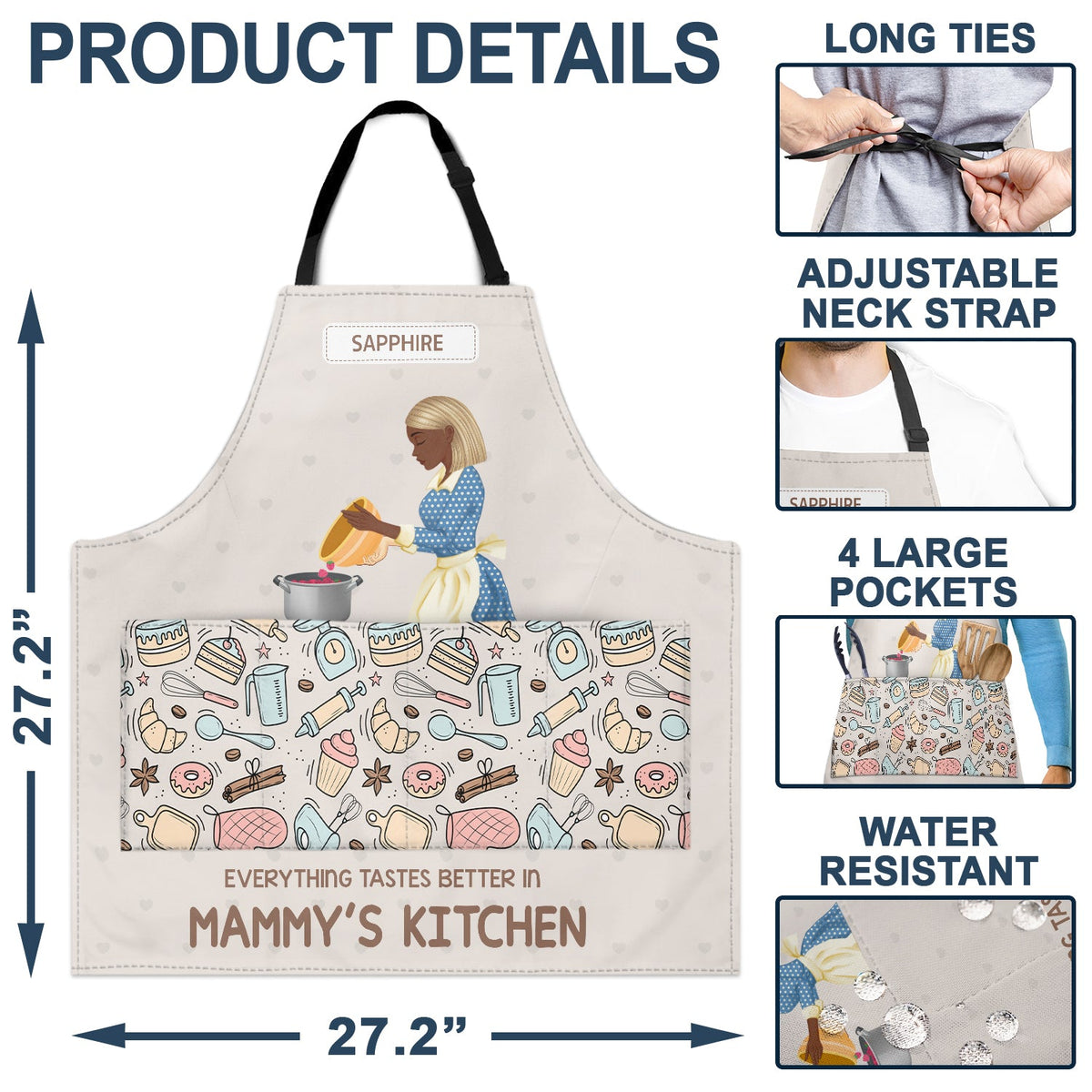 Everything Tastes Better In Mom's Kitchen - Gift For Mom, Mama - Personalized Apron