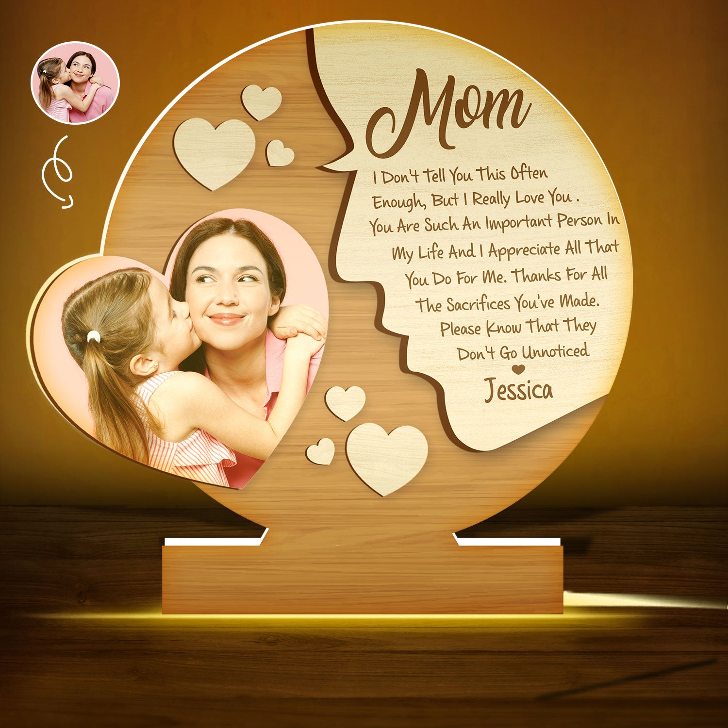 Custom Photo Mom I Don't Tell You This Often Enough - Gift For Mother, Mama - Personalized Custom Shaped Photo Light Box