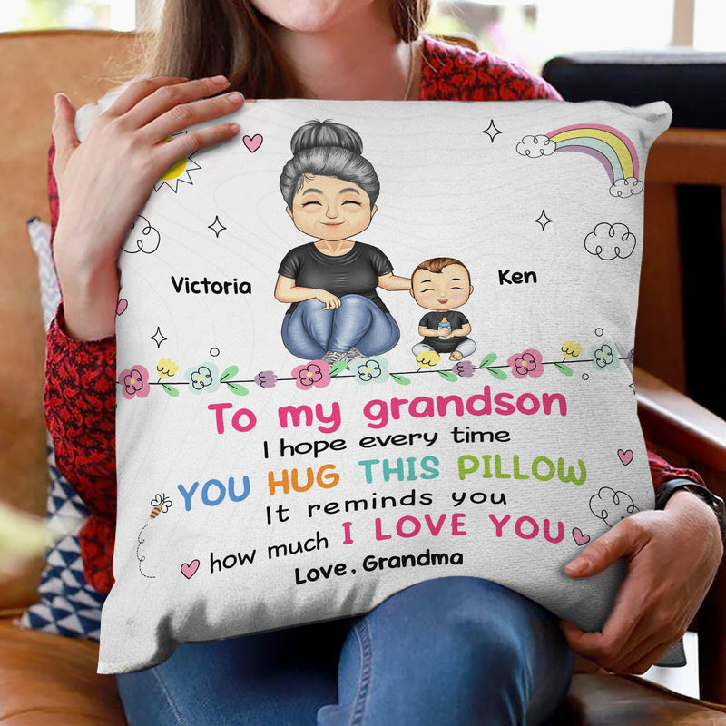 Grandma Mom How Much I Love You - Gift For Kids, Granddaughter, Grandson - Personalized Pillow