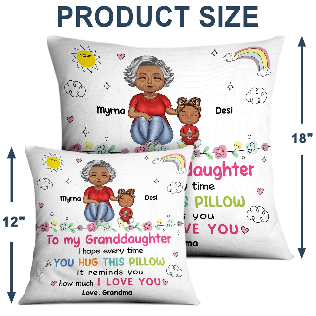 Grandma Mom How Much I Love You - Gift For Kids, Granddaughter, Grandson - Personalized Pillow