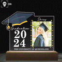Custom Photo Graduation Celebration - Graduation Gift - Personalized 3D Led Light Wooden Base