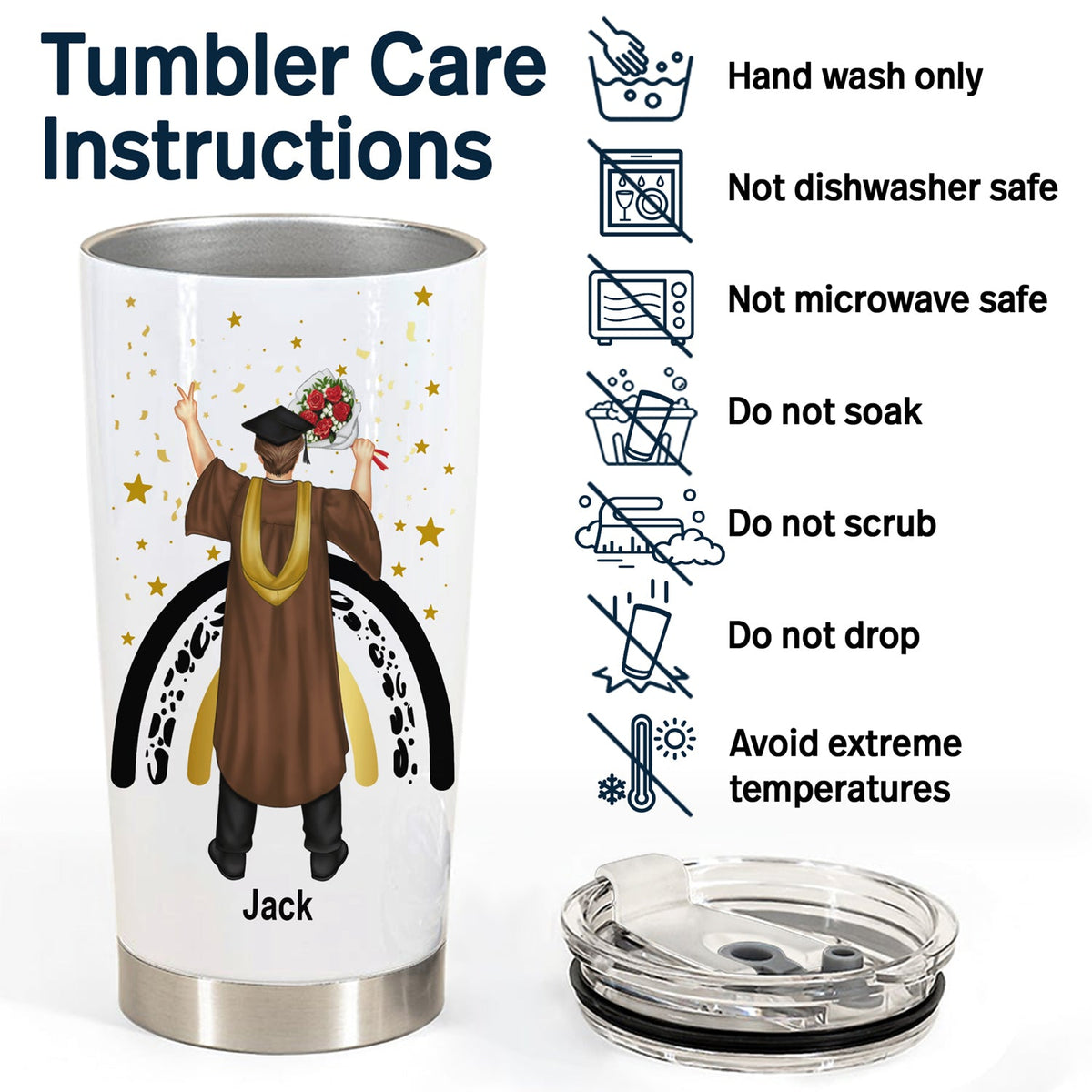 Informations nutritionnelles pour les diplômés - Cadeau de fin d'études - Gobelet personnalisé