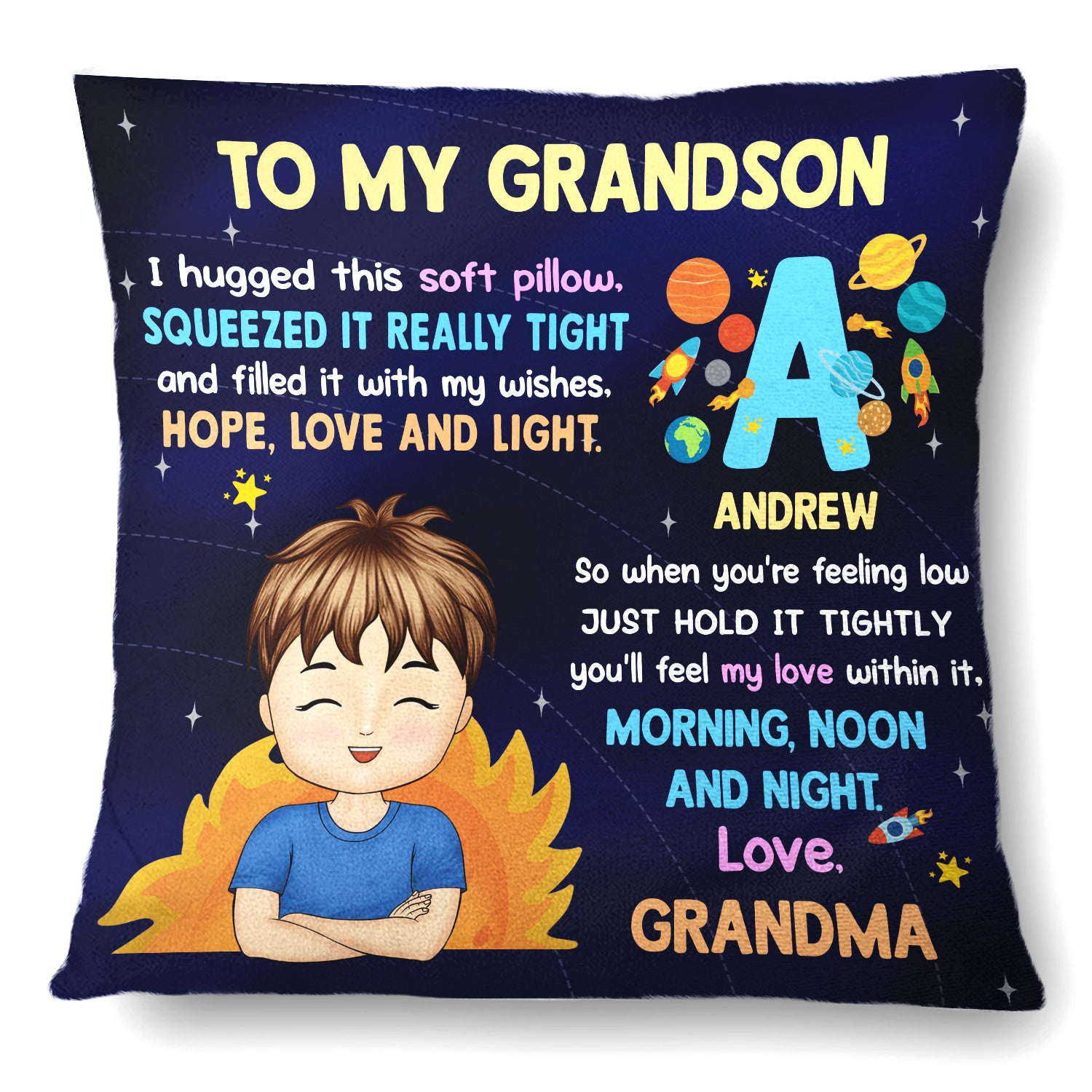 Hug This Soft Pillow Galaxy - Gift For Kids, Grandkids - Personalized Pillow