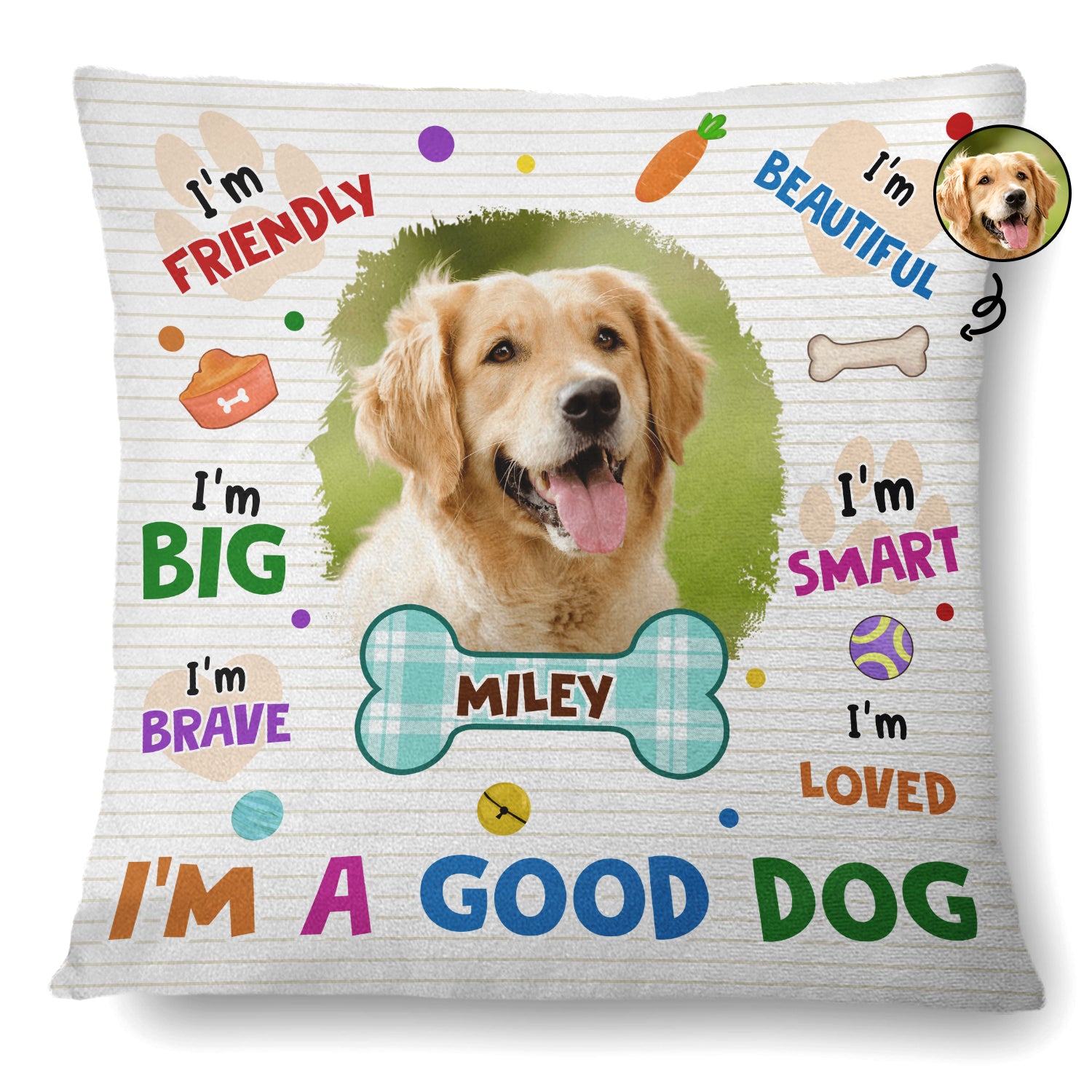 Custom Photo I'm A Good Dog Cat - Gift For Dog Lovers, Cat Lovers, Pet Lovers - Personalized Pillow