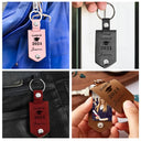 Custom Photo And So The Adventure Begins - Graduation Gift - Personalized Leather Photo Keychain