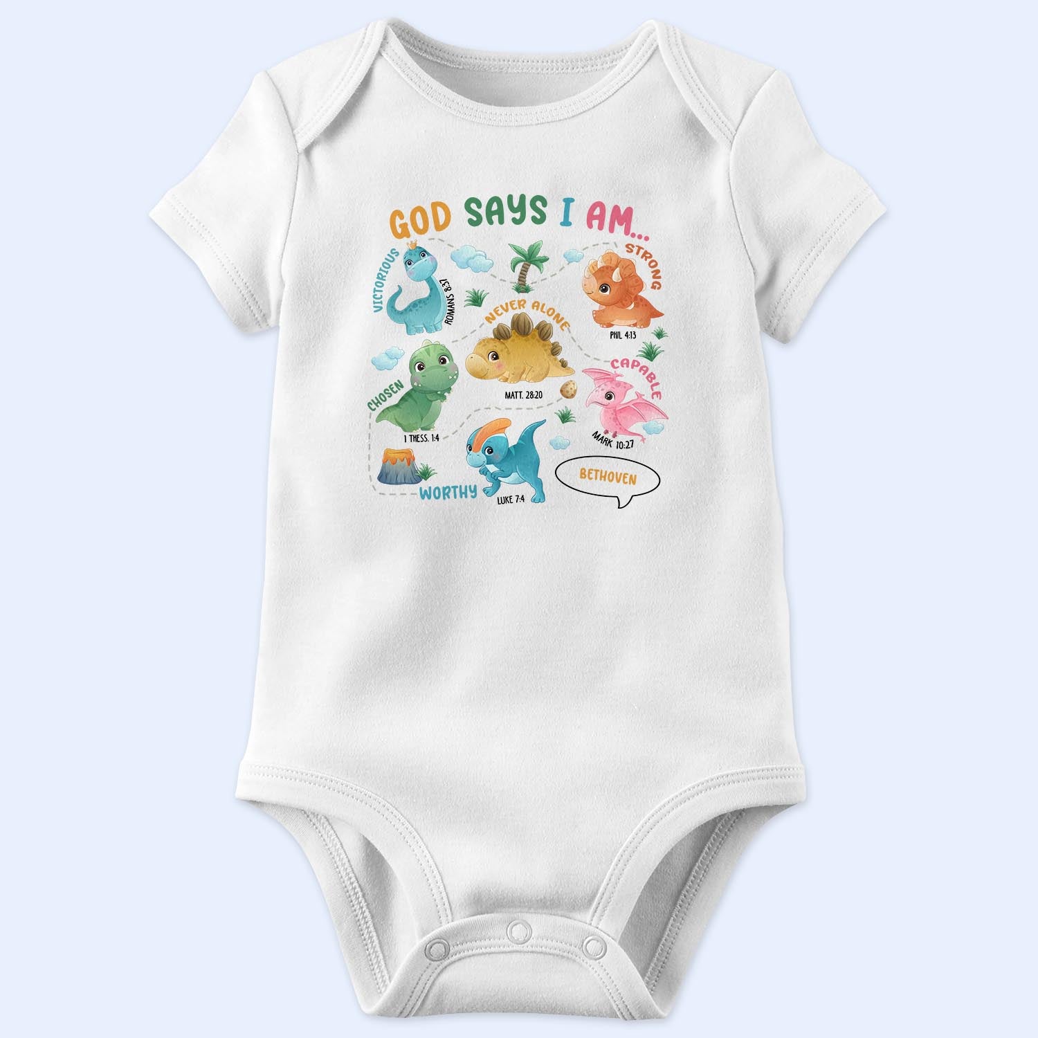 Kids God Says I Am - Gift For Children, Grandkids - Personalized Baby Onesie