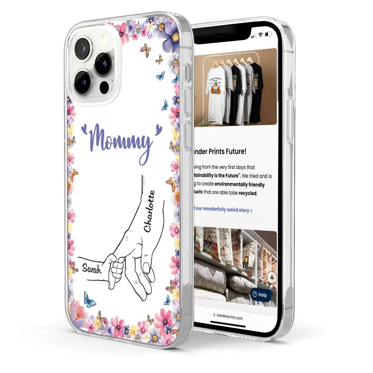 Mom Grandma Kids Hand In Hand - Gift For Mother, Grandmother - Personalized Clear Phone Case