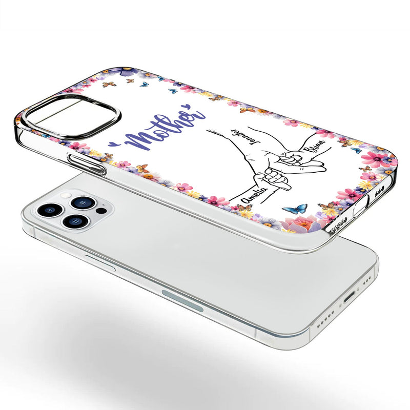 Mom Grandma Kids Hand In Hand - Gift For Mother, Grandmother - Personalized Clear Phone Case