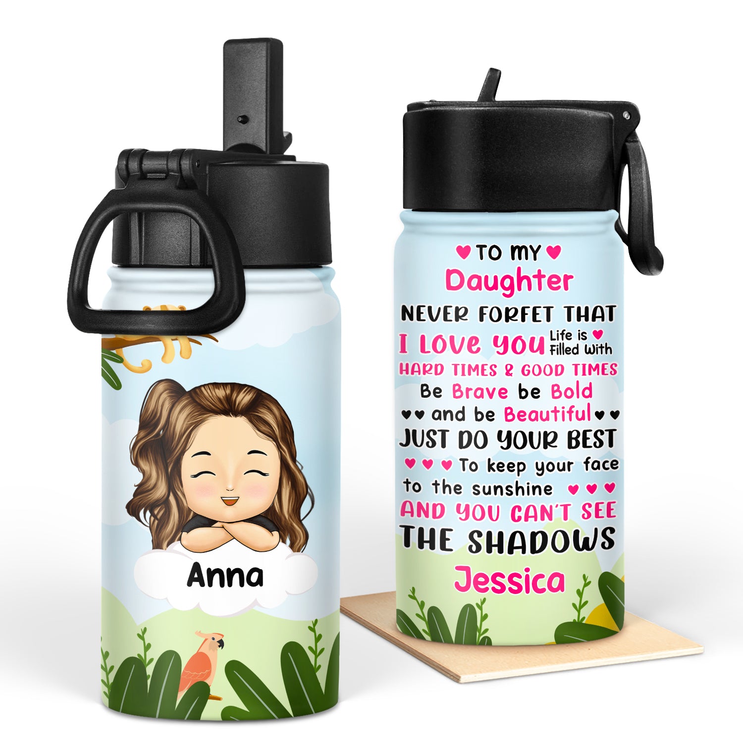 Be Brave Be Bold And Be Beautiful - Gift For Kid - Personalized Kids Water Bottle