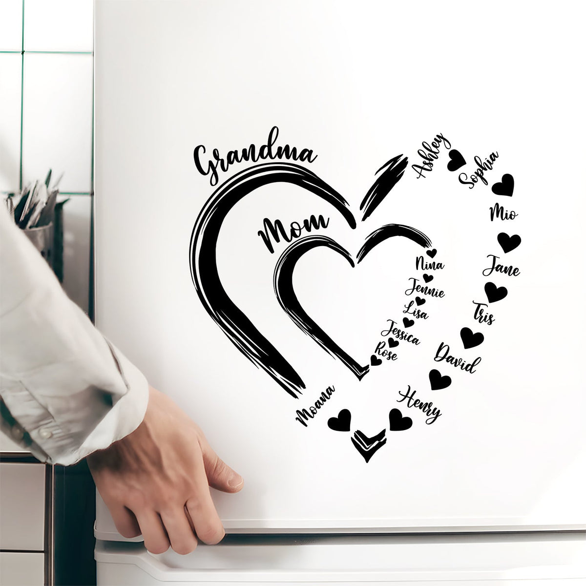 Mom's Grandma's Sweethearts - Gift For Mother, Grandmother - Personalized Decor Decal