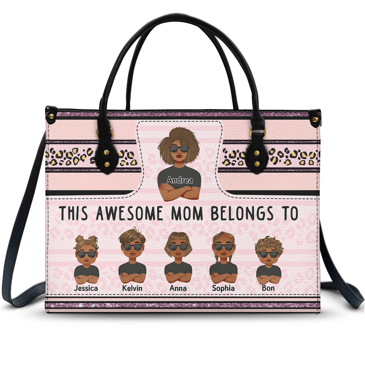 This Awesome Mom Belongs To - Gift For Mother - Personalized Leather B ...