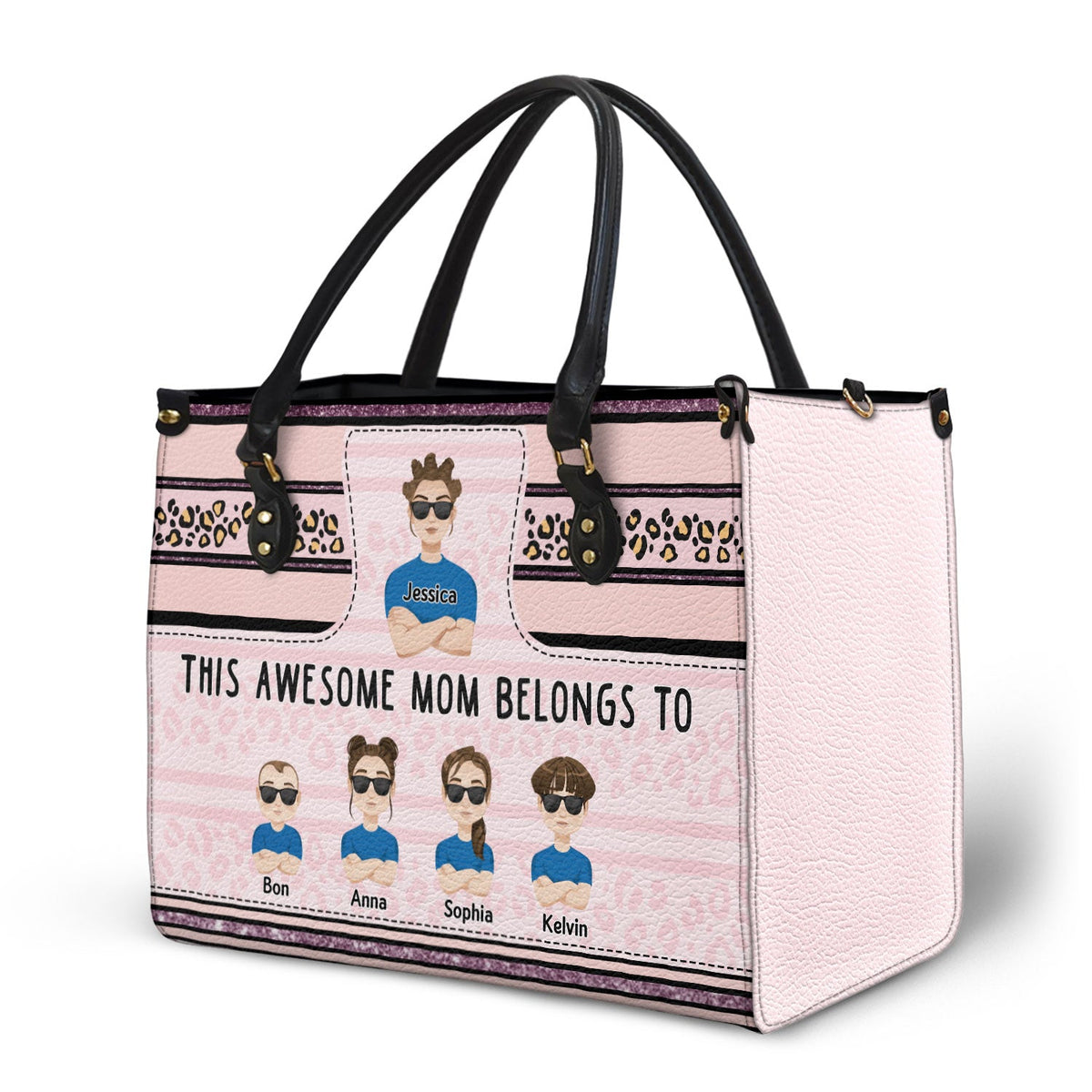 Cette maman géniale appartient à - Cadeau pour maman - Sac en cuir personnalisé