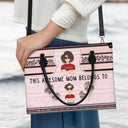 Cette maman géniale appartient à - Cadeau pour maman - Sac en cuir personnalisé