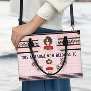 Cette maman géniale appartient à - Cadeau pour maman - Sac en cuir personnalisé