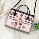 Cette maman géniale appartient à - Cadeau pour maman - Sac en cuir personnalisé