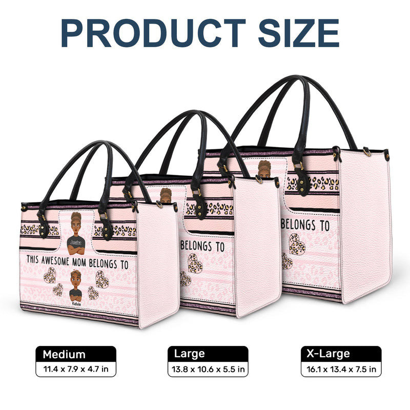 Cette maman géniale appartient à - Cadeau pour maman - Sac en cuir personnalisé