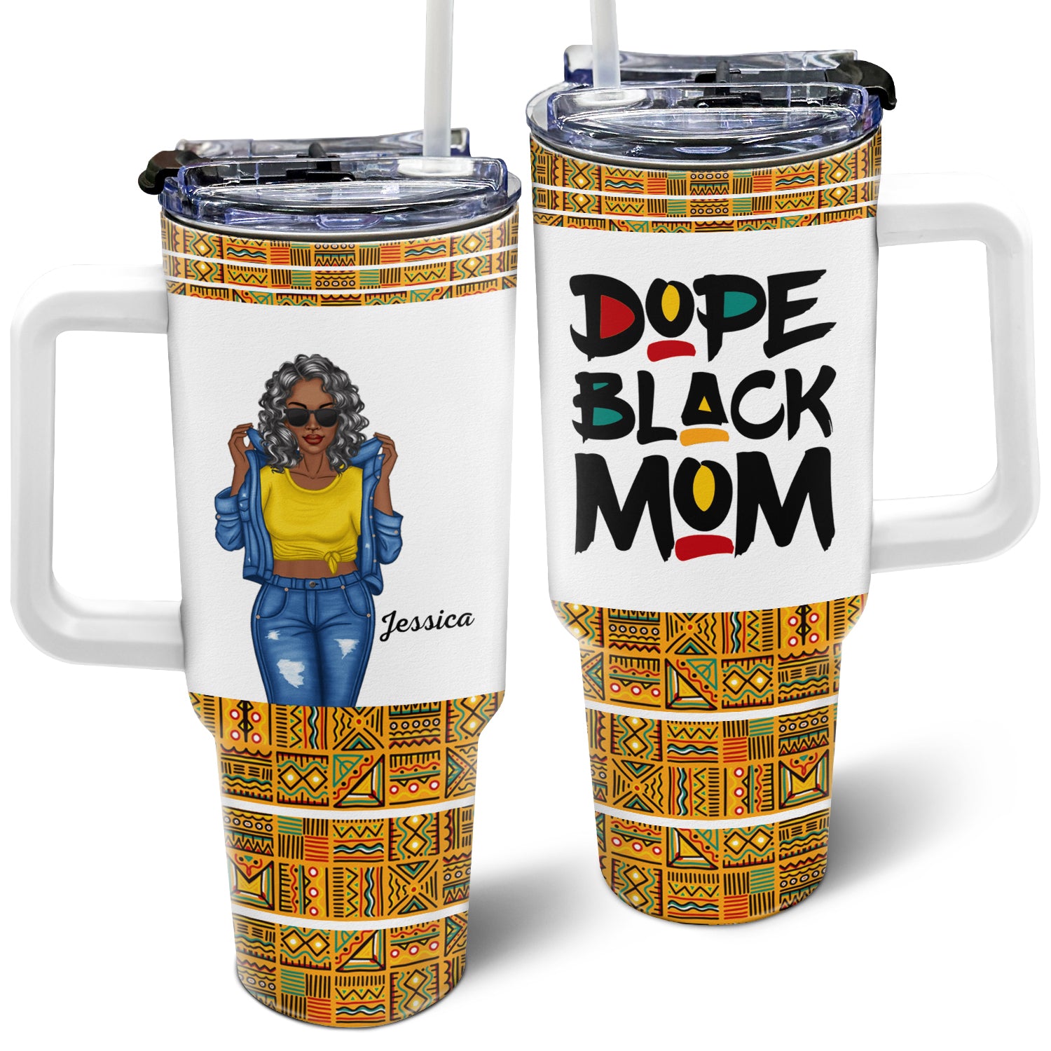 Dope Black Mom - Gift For Mom - Personalized 40oz Tumbler With Straw