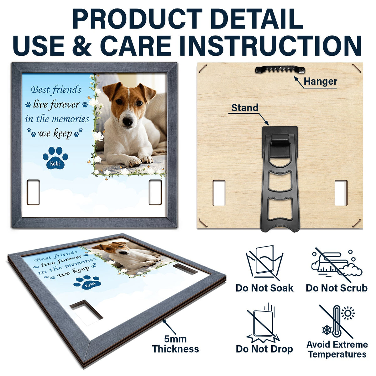 Custom Photo You Were My Favorite Hello And Hardest Goodbye - Memorial, Sympathy Gift For Dog Owners, Cat Lovers - Personalized Pet Loss Sign, Collar Frame