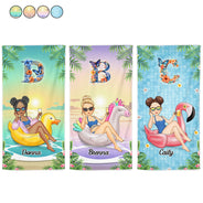 Serviette de plage monogramme - Cadeau pour femmes, amoureuses de la plage - Serviette de plage personnalisée