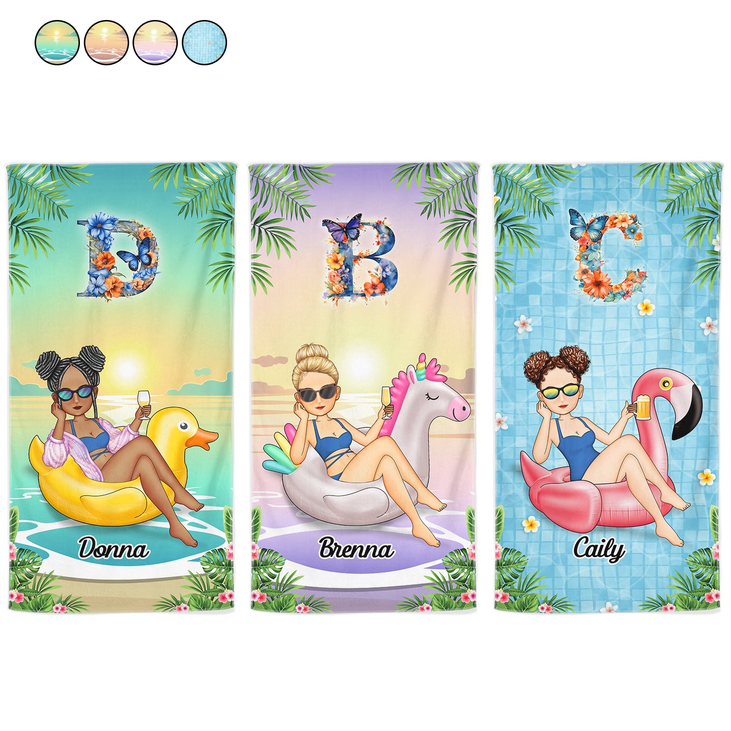 Monogram Beach Towel - Gift For Women, Beach Lovers - Personalized Beach Towel
