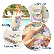 Serviette de plage monogramme - Cadeau pour femmes, amoureuses de la plage - Serviette de plage personnalisée