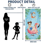 Serviette de plage monogramme - Cadeau pour femmes, amoureuses de la plage - Serviette de plage personnalisée