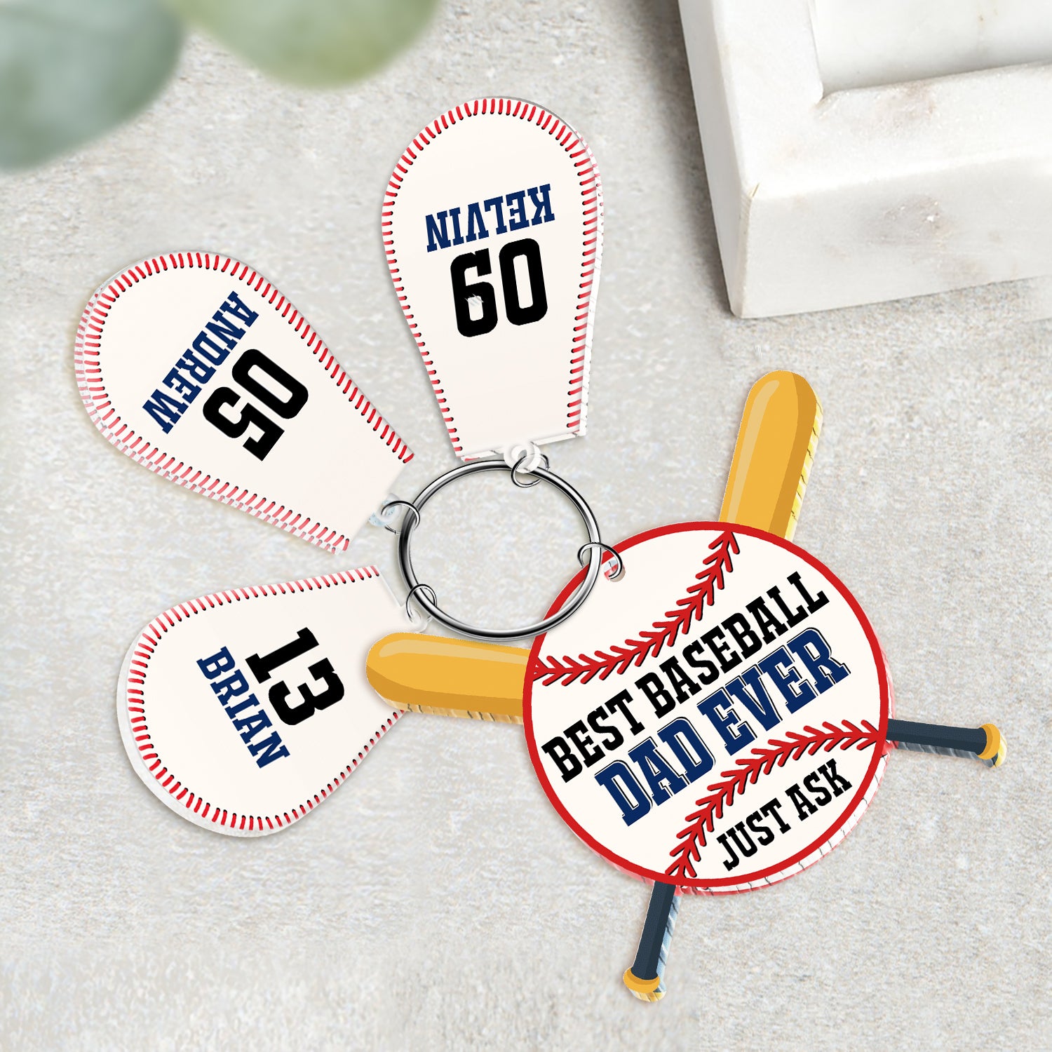 Best Baseball Dad Ever Just Ask - Personalized Acrylic Tag Keychain