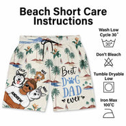 Meilleur papa de chien de tous les temps - Short de plage unisexe personnalisé