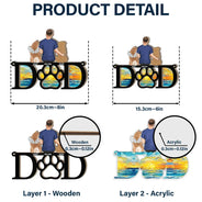 Attrape-soleil personnalisé à suspendre à une fenêtre, motif « Dad Dad » (chien de sympathie)