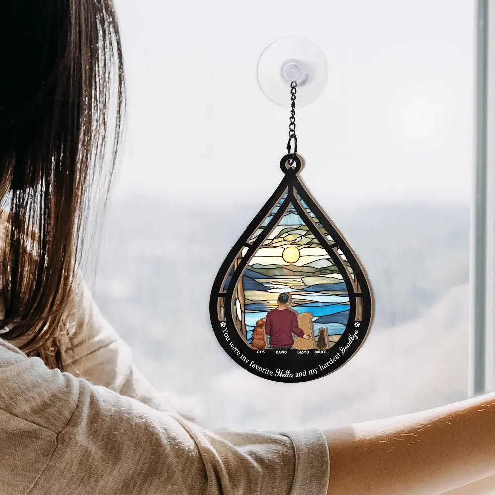 Memorial Once By My Side, Forever In My Heart - Personalized Window Hanging Suncatcher Ornament