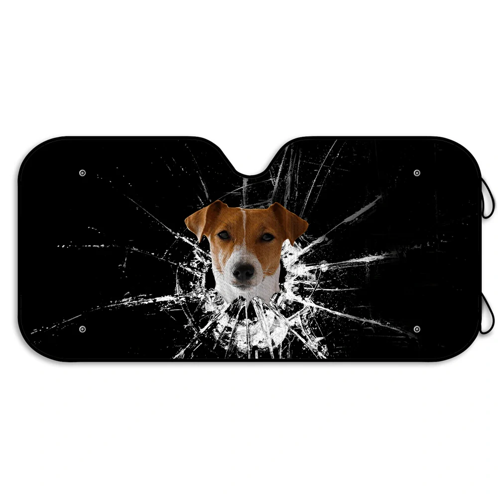 Custom Photo Cats Dogs Broken Glasses - Personalized Auto Sunshade