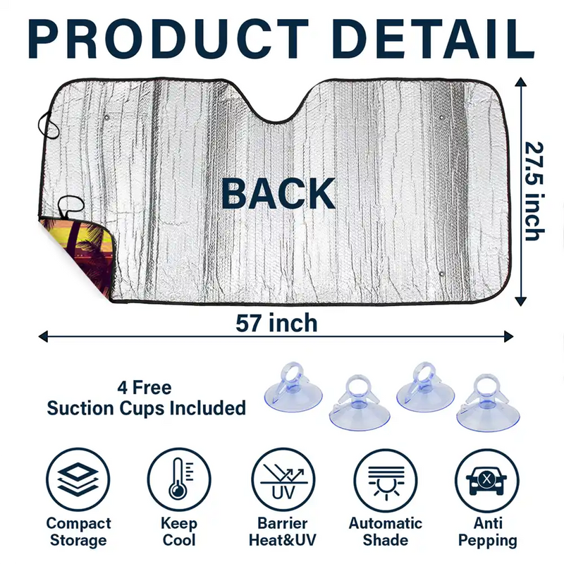 Pet Happy Journey In Sunset - Personalized Auto Sunshade