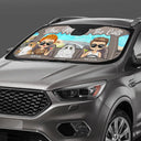 You And Me And The Pet Couples - Personalized Auto Sunshade